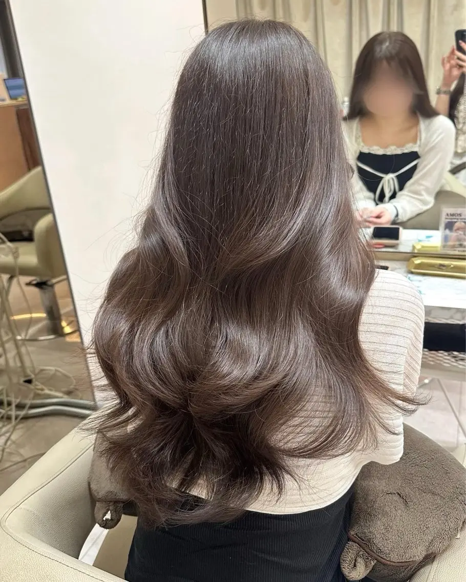 ロング カラー ヘアカラー トリートメント 韓国ヘア🦢🖤 Sayumiのヘアスタイル