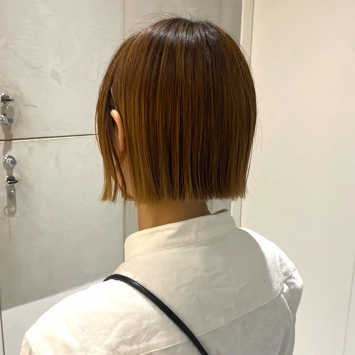 ショート ボブ 外ハネヘア 艶感/ナチュラル 🩵amiのヘアスタイル