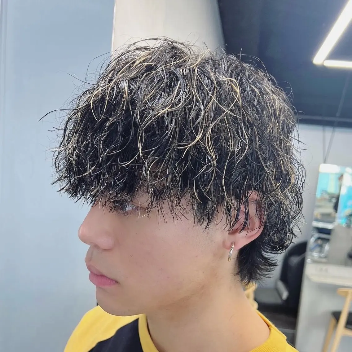 セミロング パーマ ヘアアレンジ メンズ fifth 石川 凪のヘアスタイル