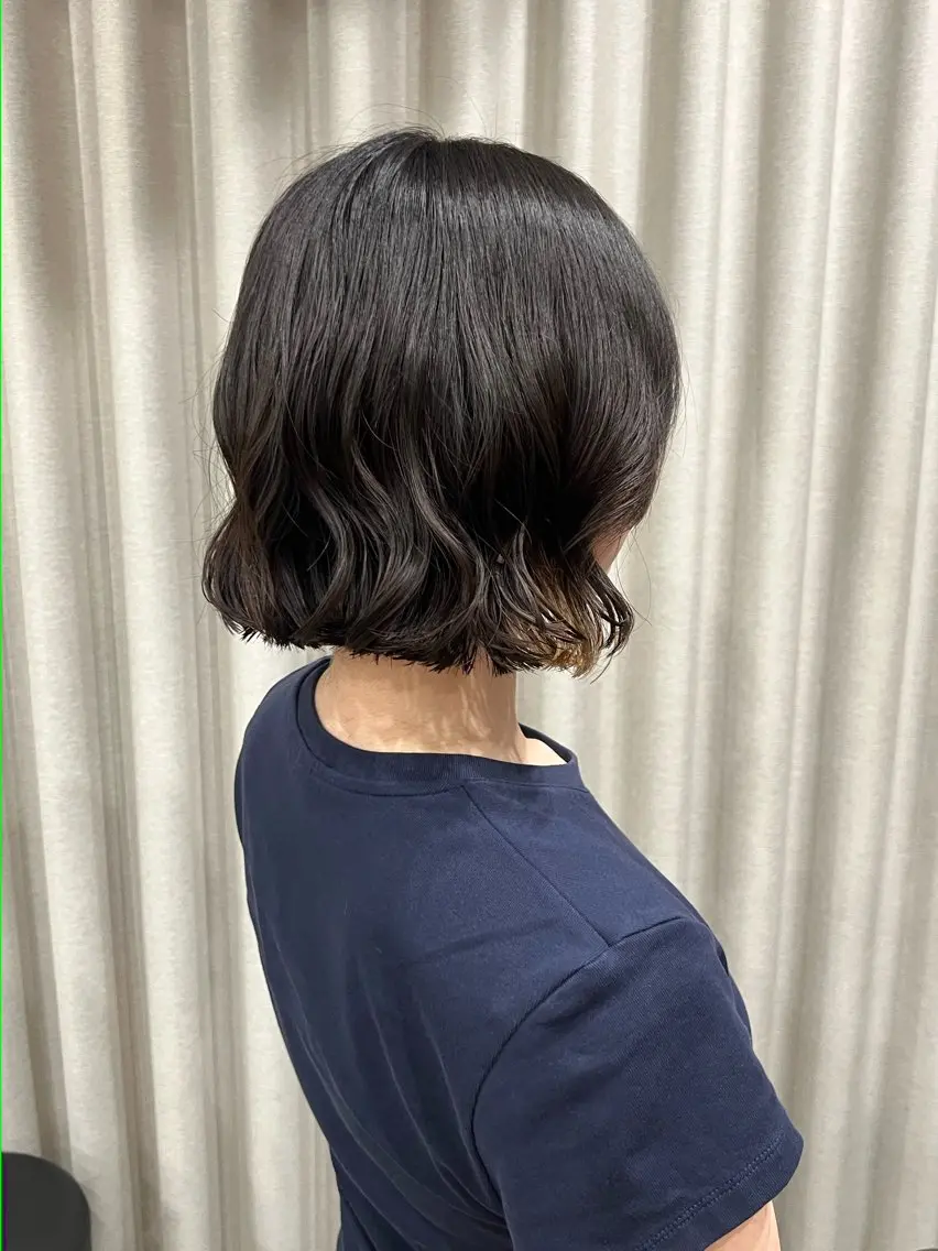 ミディアム パーマ カット パーマ akane/オリーブ /ボブパーマのヘアスタイル