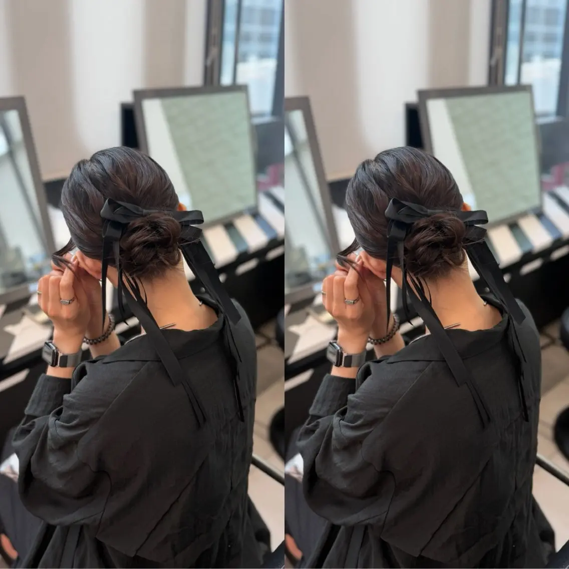 ミディアム ヘアアレンジ ヘアセット 梅田茶屋町ヘアセット 🎀RIONA🎀のヘアスタイル