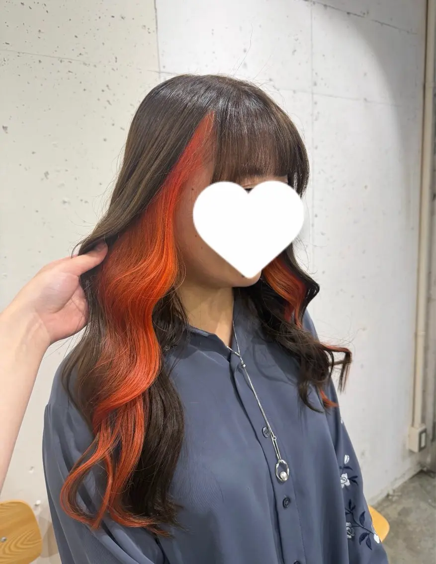 💞推し活応援推し色カラー インナーorイヤリングカラー限定💞(ケアブリーチ+高発色カラー使用)【土日祝+￥1100】の写真