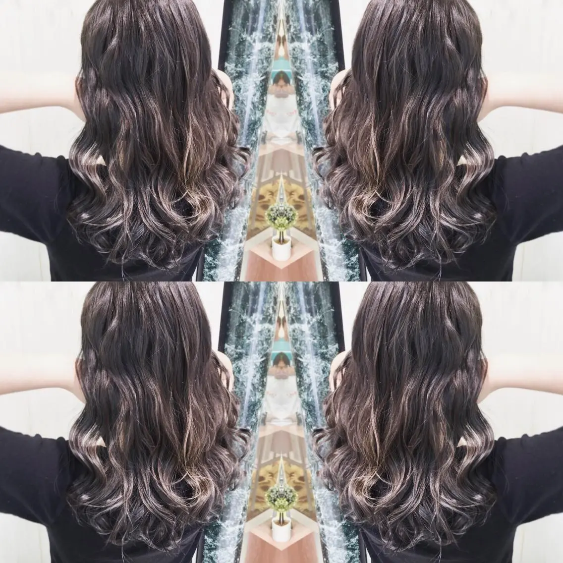 ロング カラー グレージュ ハイライトカラー ハイライト カット ヘアカラー ブリーチ/バレイヤ ージュ川端裕司のヘアスタイル