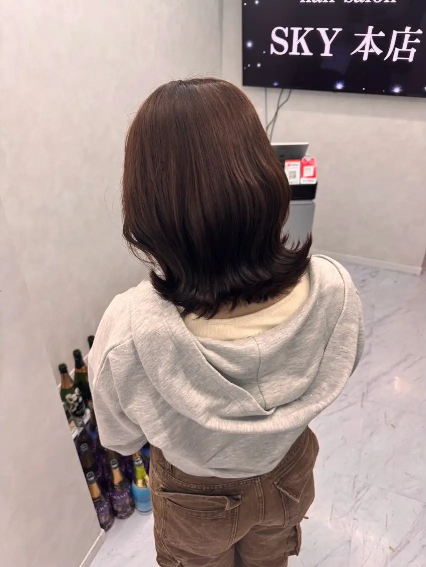 ミディアム カラー ヘアカラー ブリーチ/エクステ モデル募集中🖤のヘアスタイル