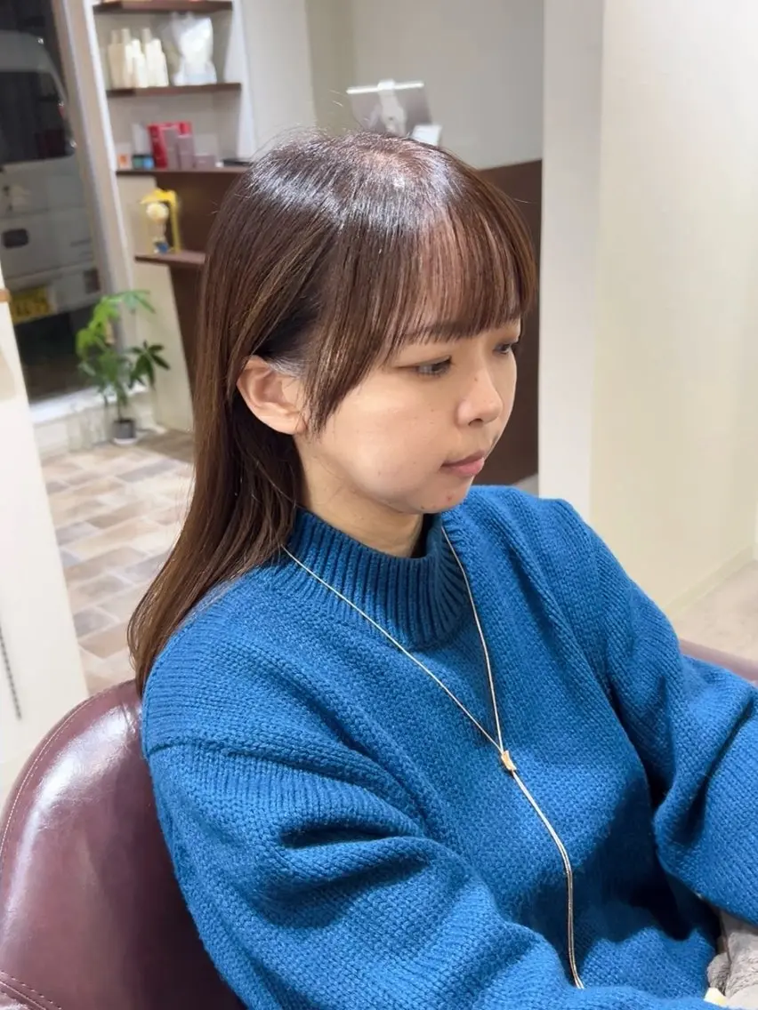 ミディアム カット ヘアカラー 鈴木 悠孝のヘアスタイル