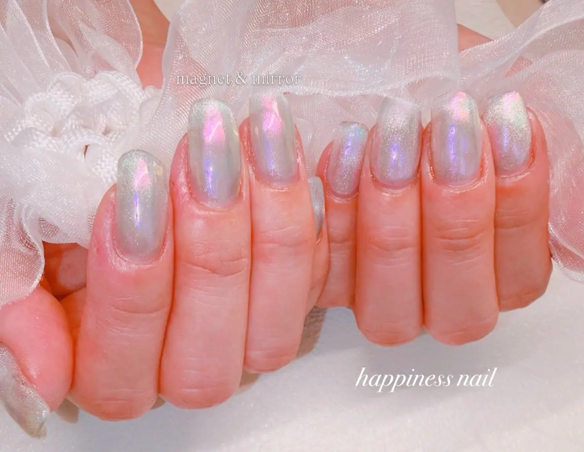 ネイル マグネットネイル ミラーネイル ハンドネイル happiness nailのネイルデザイン