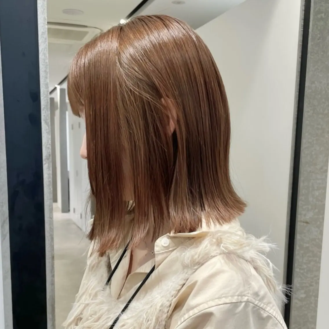 ミディアム カラー ベージュカラー ブリーチ ブリーチなしカラー ボブ ベージュ🤎透明感 カラー🤎anriのヘアスタイル