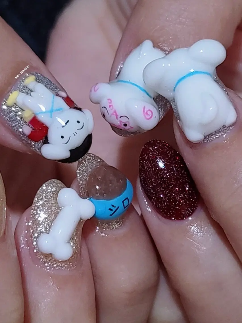 ネイル ハンドネイル 3dパーツ/流行り 👧shushu❤️のネイルデザイン