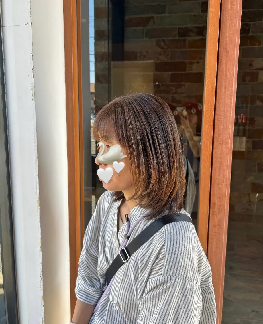 ミディアム レイヤーカット カット 村松 麻菜のヘアスタイル