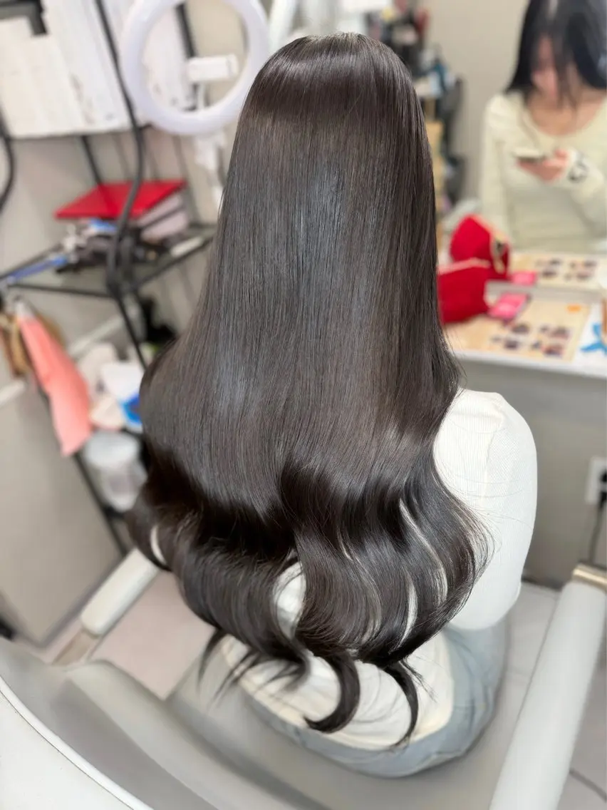 ロング カラー ブリーチ 透明感カラー ブリーチなしカラー 髪質改善 ヘアカラー トリートメント 今井 勝也のヘアスタイル