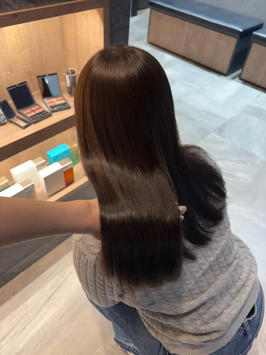 ロング カラー ヘアカラー トリートメント 🫧寒色カラー/透明 感ブラック/Risaのヘアスタイル