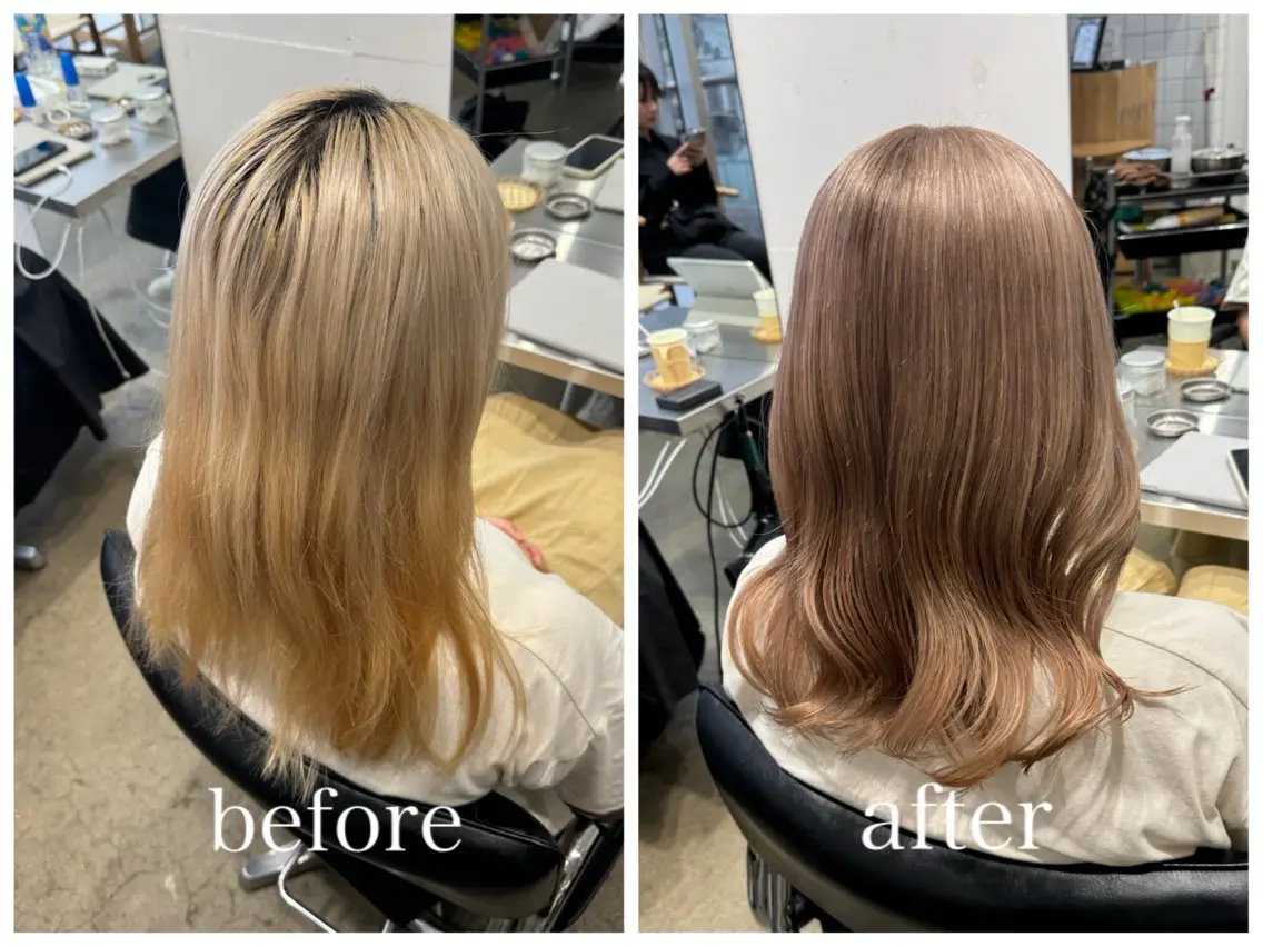 ミディアム カラー ブリーチ 新宿 似合わせカラー HINAのヘアスタイル