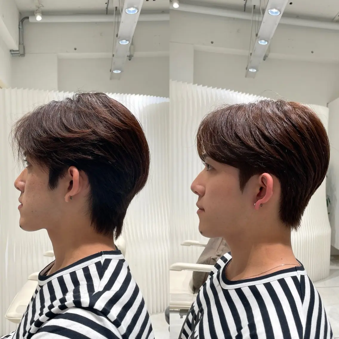 ショート カラー メンズ ブリ—チ🌈カラ— 🌀パ—マ🌿ちえのヘアスタイル