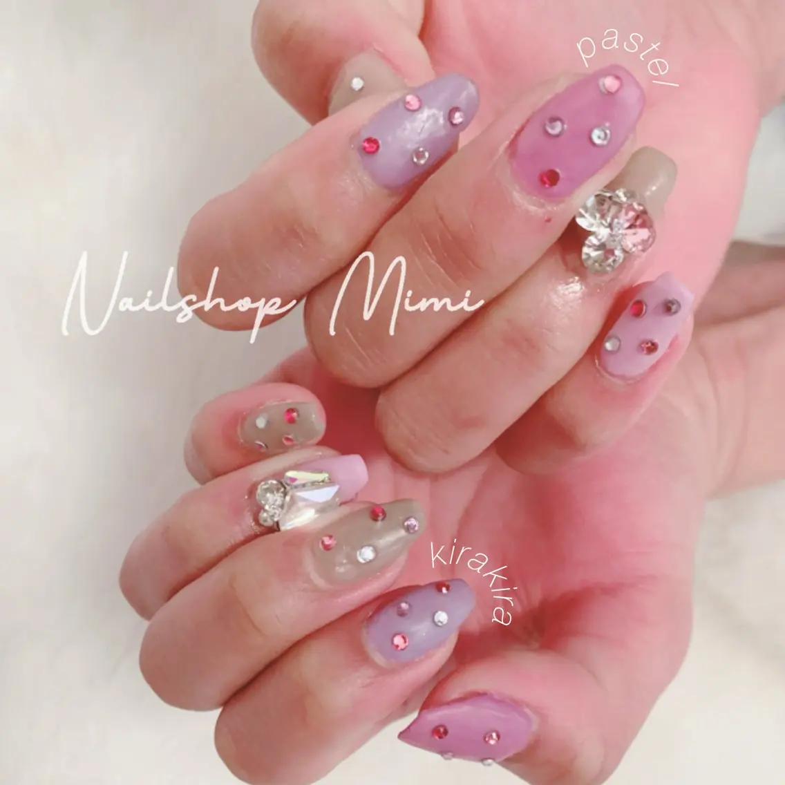 ネイル ラメ(グリッター) 春ネイル ハンドネイル Nailshop Mimiのネイルデザイン