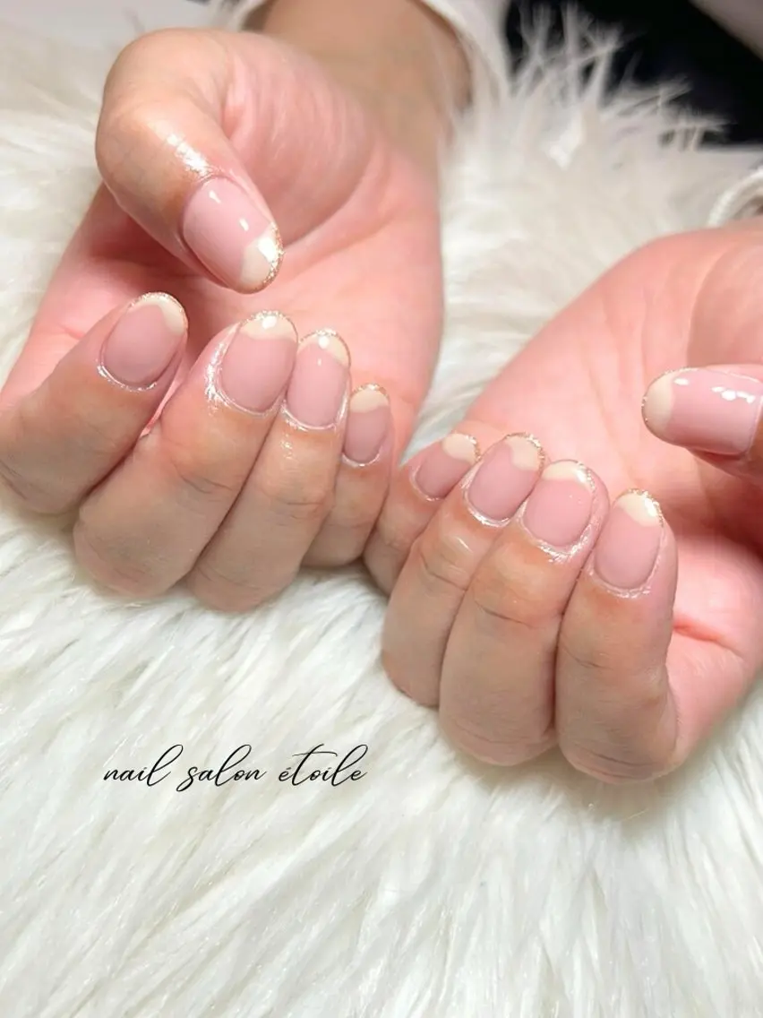 ネイル フレンチネイル オフィスネイル ピンク ハンドネイル nail salon étoileのネイルデザイン