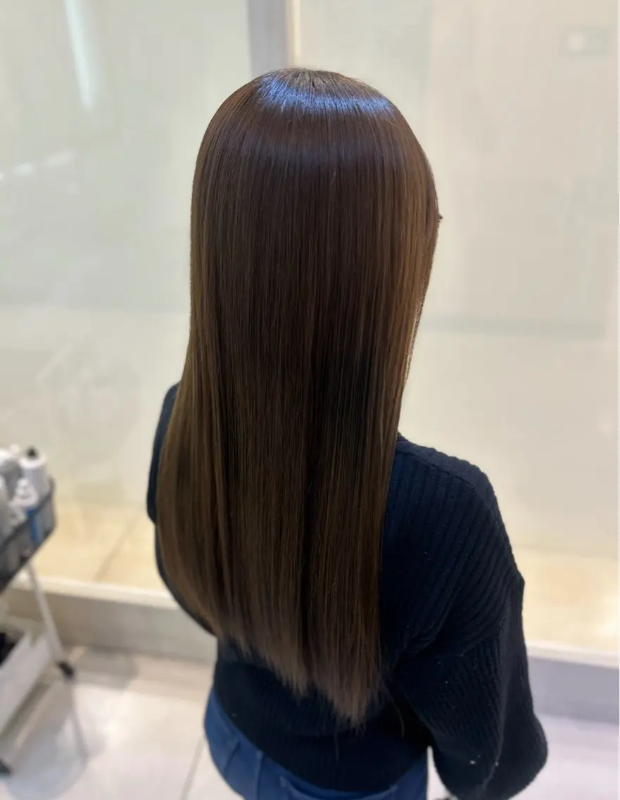 ロング パーマ カット 縮毛矯正 トリートメント 縮毛矯正/髪質改善/ 艶髪ササキナツミのヘアスタイル