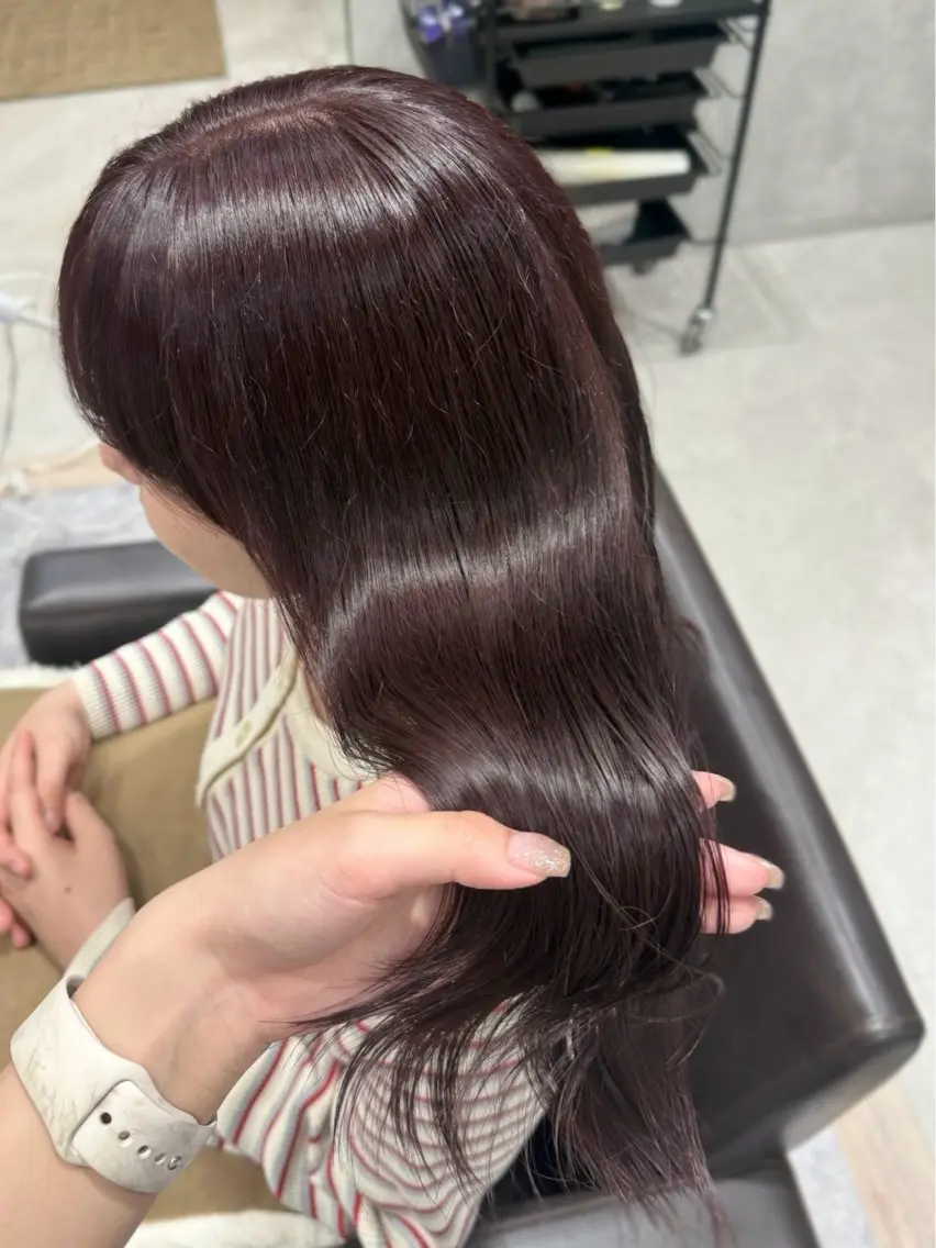 セミロング ヘアカラー レイヤー/小顔前髪 🤍wakaのヘアスタイル