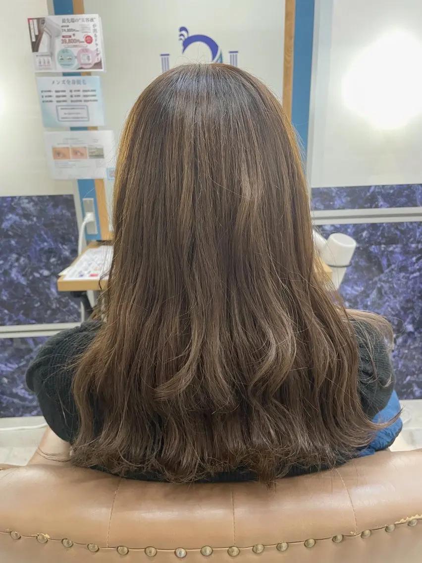 ロング カラー ブリーチ ブリーチなしカラー ヘアカラー トリートメント 🍒透明感カラー/ 艶カラー/さくら🍒のヘアスタイル