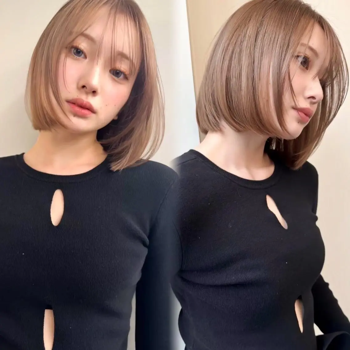 ショート カラー ベージュカラー ブリーチ ブリーチなしカラー ヘアカラー 小顔ボブ jilblanカホのヘアスタイル