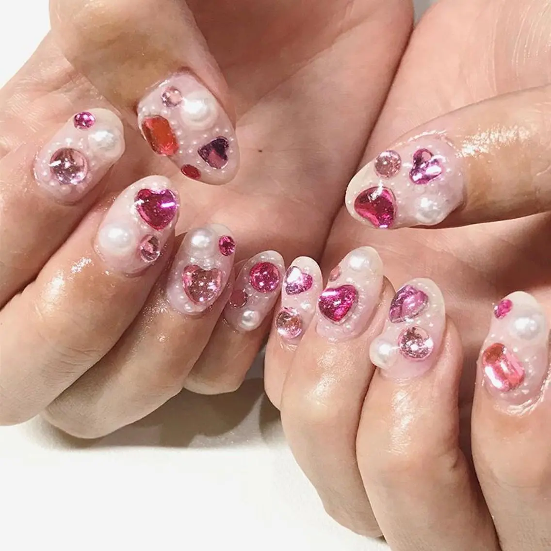 ネイル 渋谷／チップ長さ出し 👑アプレgel-xのネイルデザイン