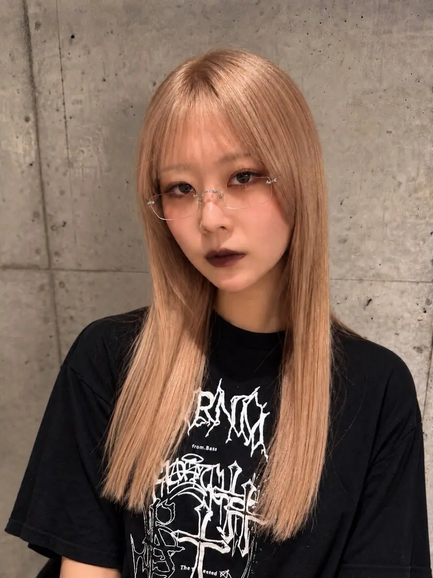 ロング カラー カット ヘアカラー トリートメント ブリーチなしW 🩷髪質改善/優希のヘアスタイル