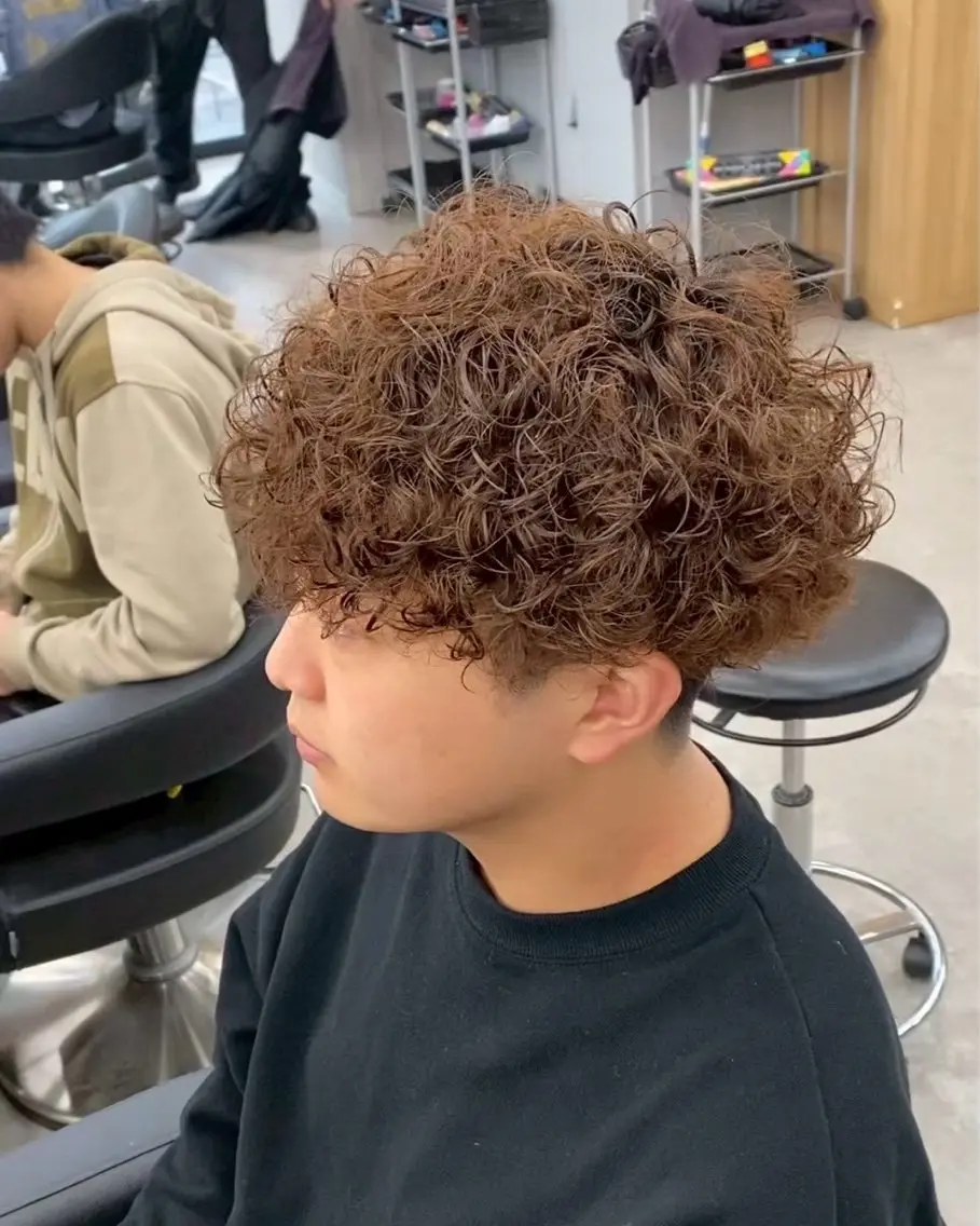 ショート カラー パーマ ヘアアレンジ メンズ キッズ メンズパーマ 小顔カット ニュアンスパーマ メンズ特化/カラー /せなのヘアスタイル