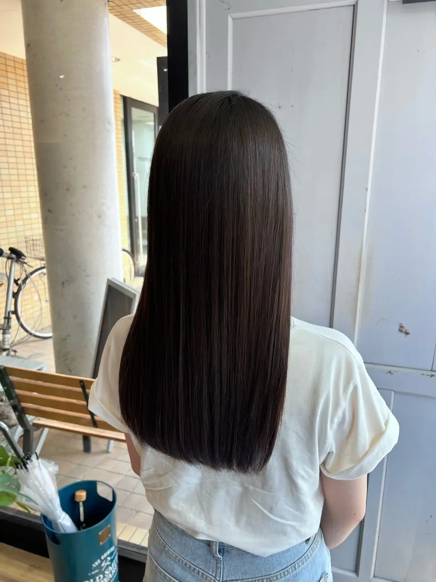ロング 髪質改善 トリートメント ツキダテ ユイのヘアスタイル