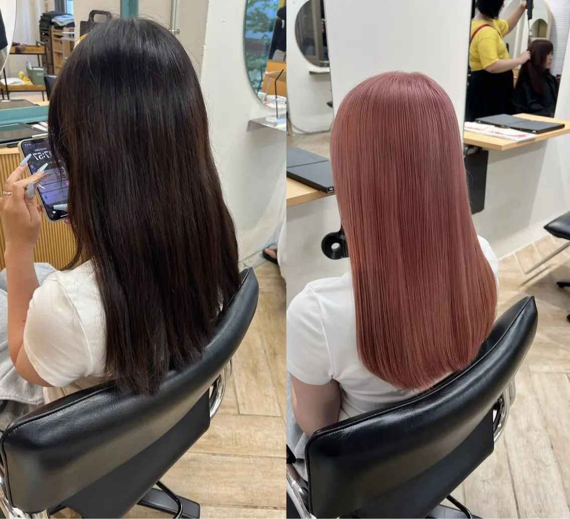 セミロング カラー ヘアカラー トリートメント ベージュ/髪質改善 新潟/万代/井上佑のヘアスタイル