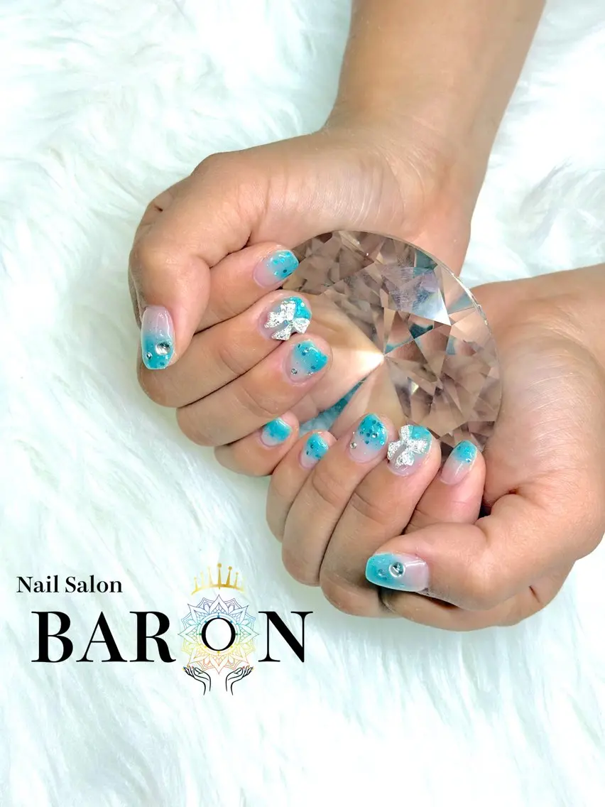 ネイル ブルー BARON本厚木店 🐹RIN🐹のネイルデザイン