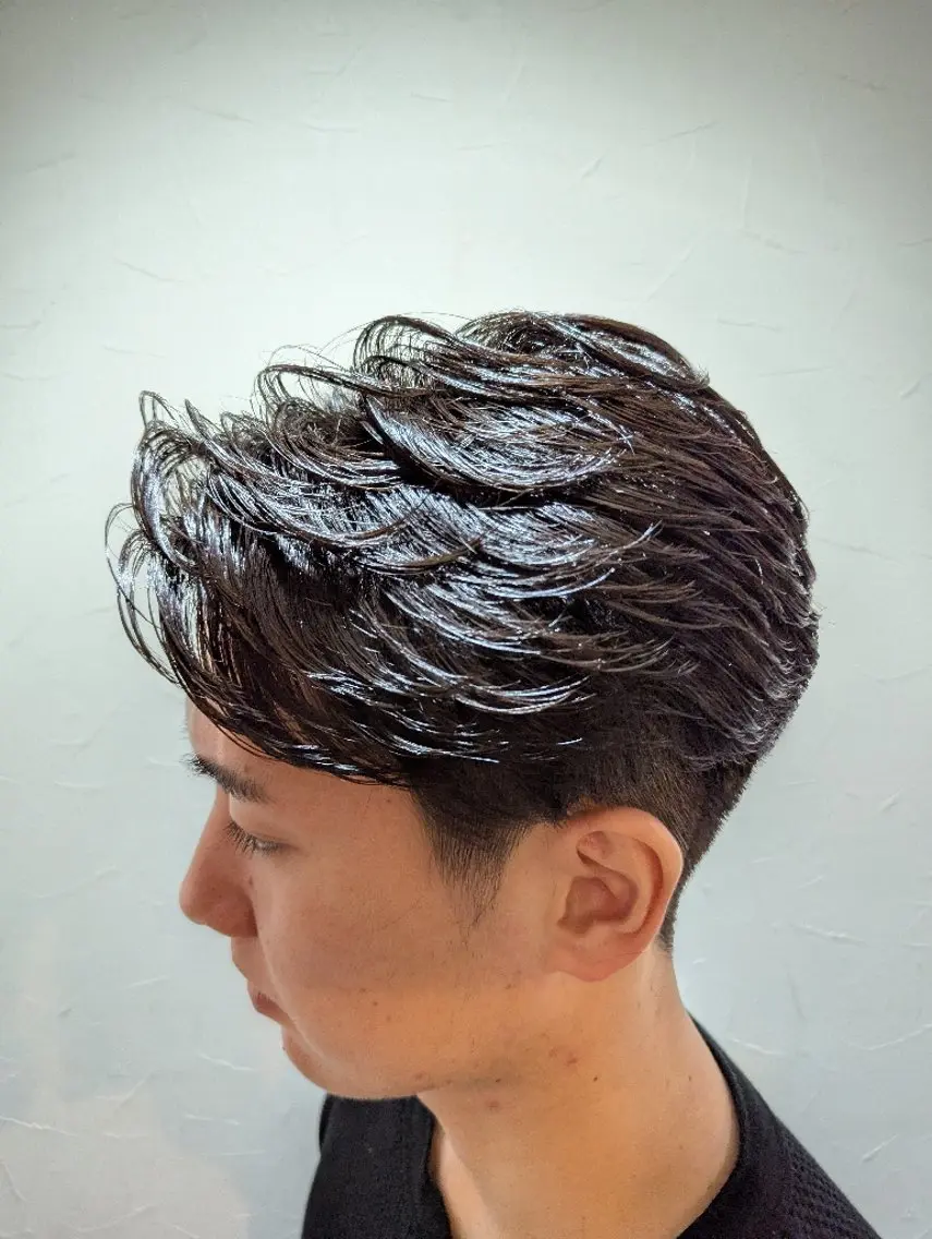 ミディアム ミディアムパーマ カット パーマ 横須賀和也 ヒロ銀座一丁目のヘアスタイル