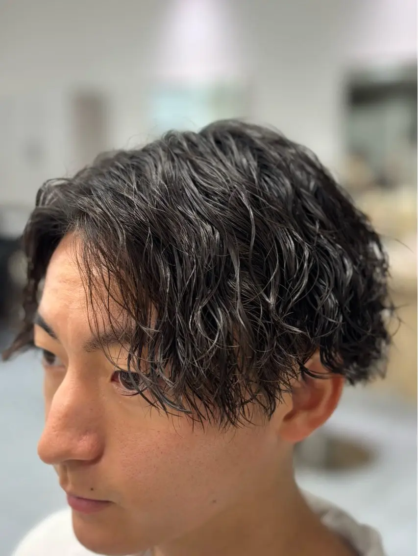 ショート パーマ メンズ カット パーマ メンズ特化韓国風 パーマスタイル/りんのヘアスタイル