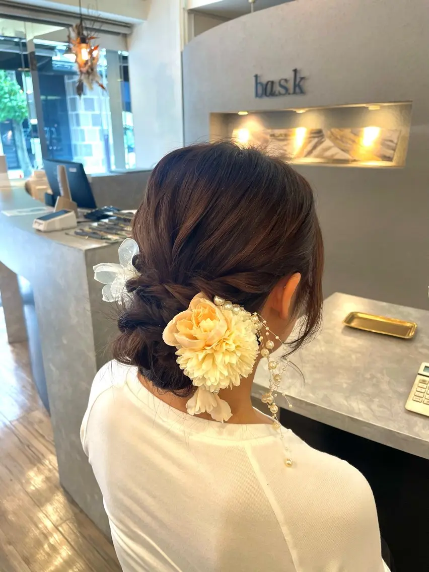 ヘアアレンジ 浴衣 VISAGE ba.sk 金子詩帆のヘアスタイル