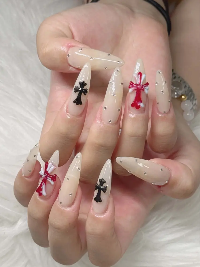 ネイル 長さ出し グラデーション 卒業式 キラキラネイル マグネットネイル ハンドネイル Lee Nailsのネイルデザイン