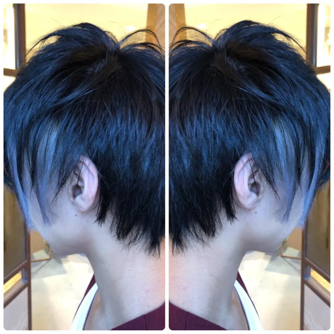 ショート カラー 黒髪 ブルーカラー ブルーブラック ヘアカラー トリートメント 小山内 龍一郎 店長のヘアスタイル