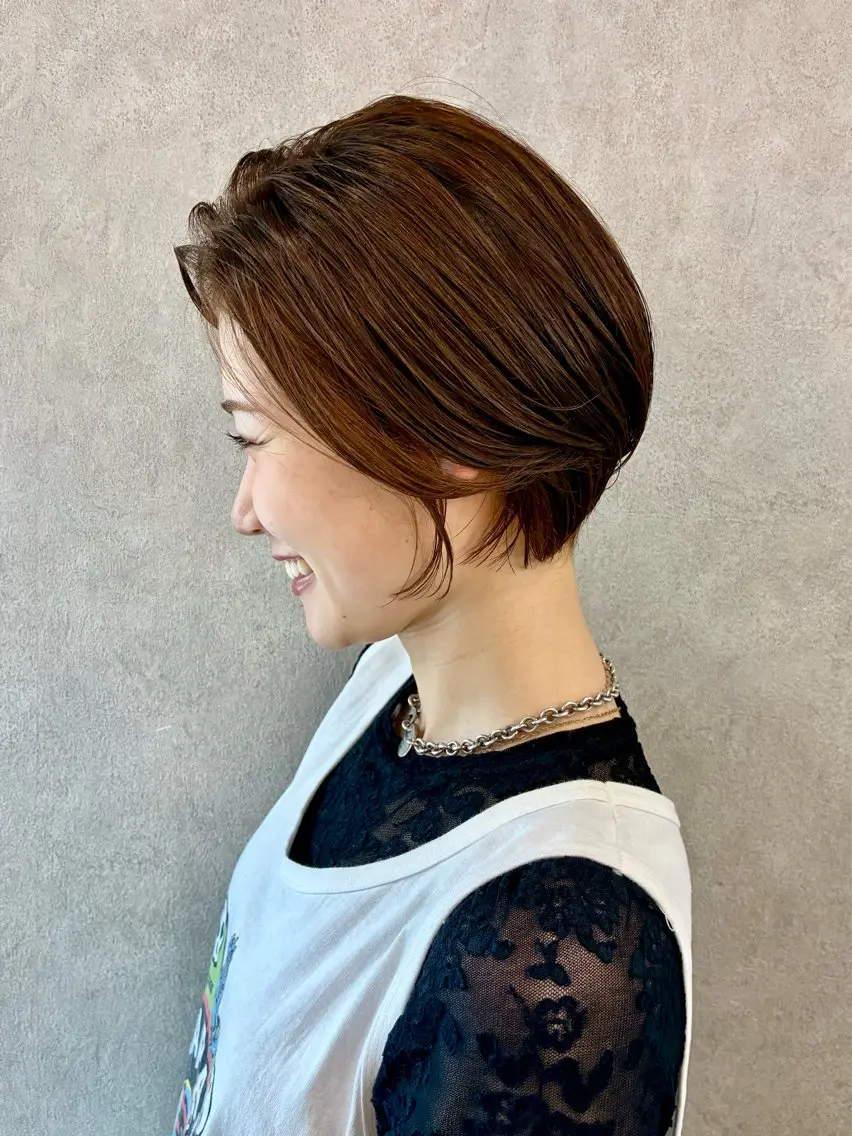 ショート カラー ショートボブ アディクシーカラー ダブルカラー イルミナカラー ボブ カット ヘアカラー トリートメント 松崎愛 大宮/ 縮毛矯正/ショートのヘアスタイル