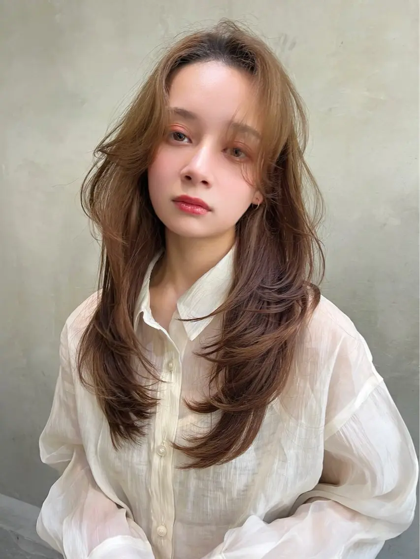 ロング カラー 艶髪／韓国ヘア🎀 Kanon︎︎⁺.のヘアスタイル