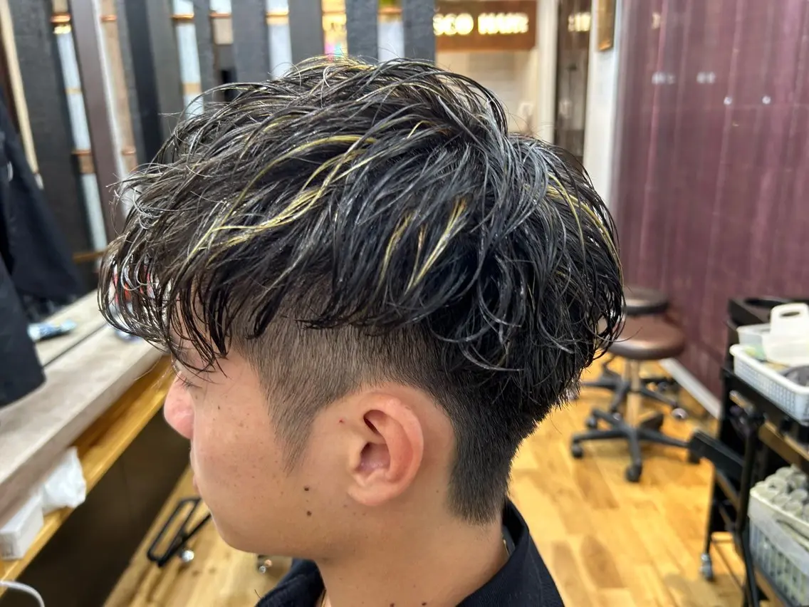 パーマ メンズ メンズハイライト メンズパーマ DISCOHAIR 海老名店池田真聖のヘアスタイル