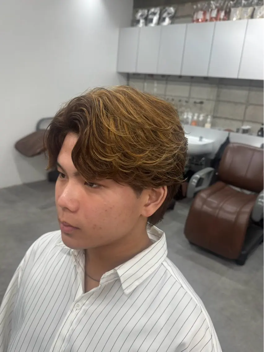 カラー メンズ カット ヘアカラー メンズパーマ外屋敷 航のヘアスタイル