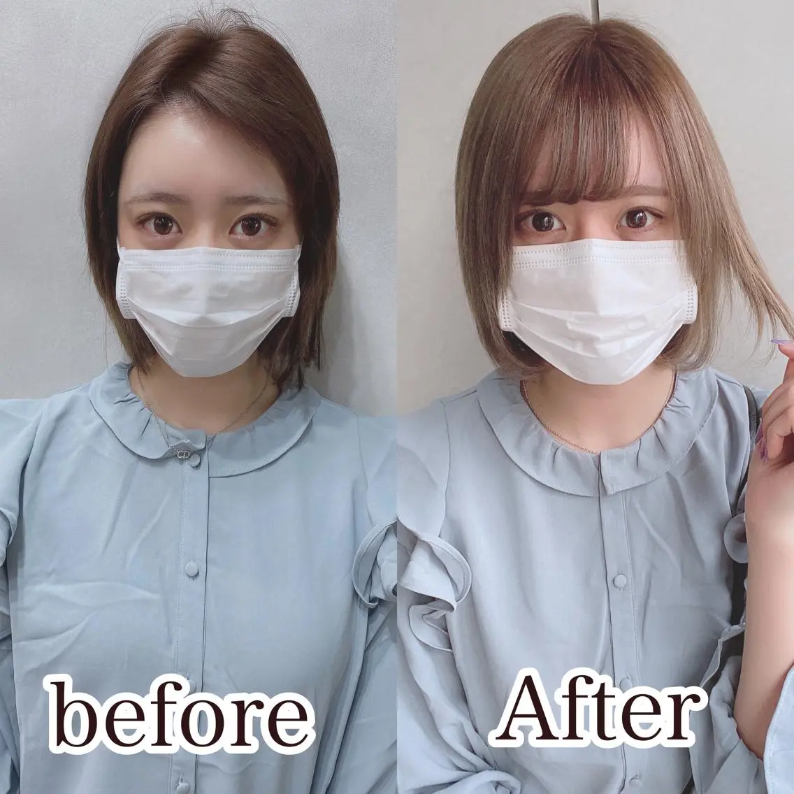 ミディアム カラー ヘアアレンジ ショートボブ シールエクステ ミディアムパーマ バレイヤージュ 透明感カラー FAAM Tsuneのヘアスタイル