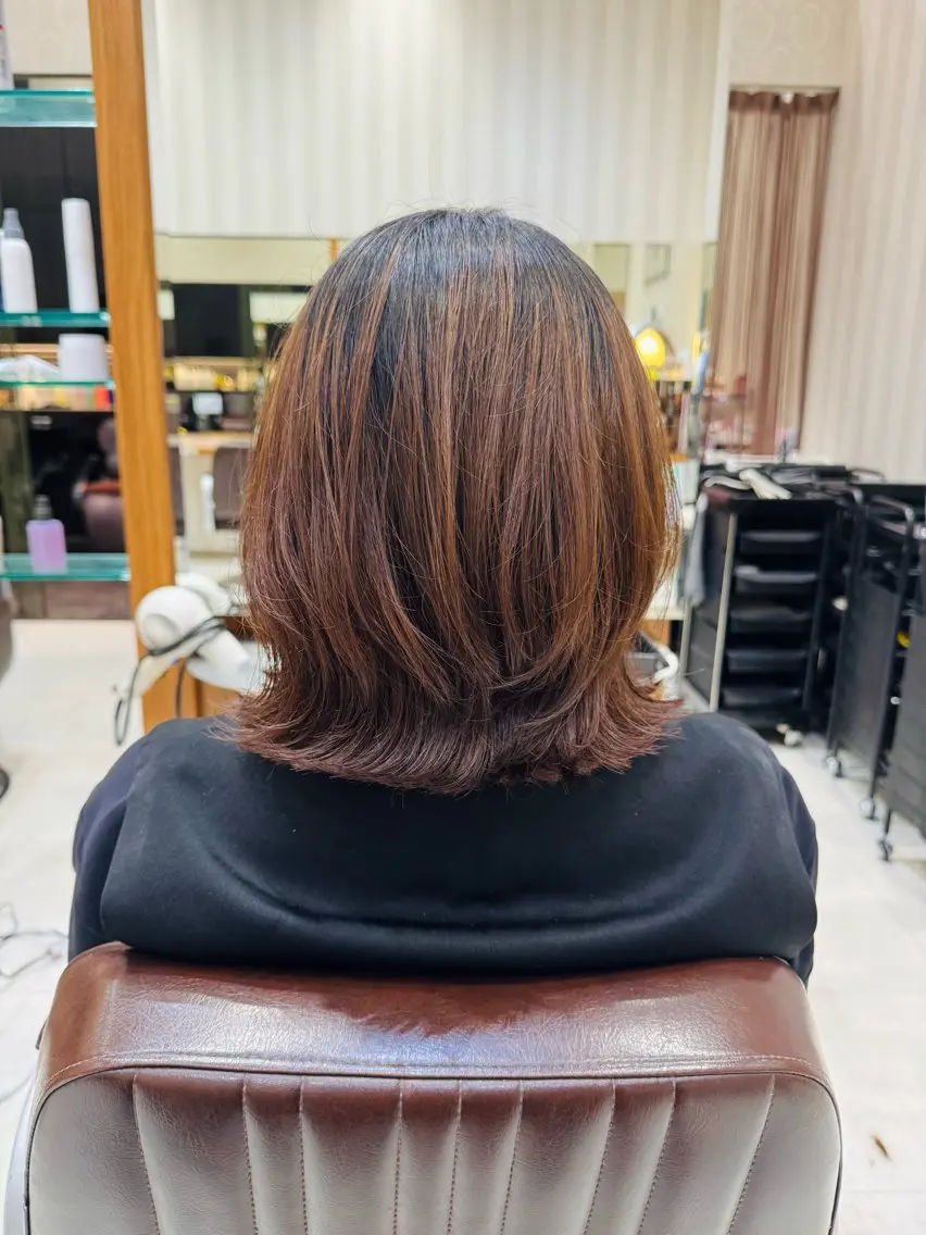 ミディアム ミディアムレイヤー レイヤーカット 清水 元陽のヘアスタイル