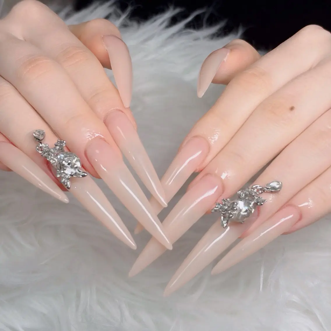 ネイル フットネイル フレンチネイル グラデーション 韓国ネイル ロングネイル ハンドネイル Hani Nail Salonのネイルデザイン