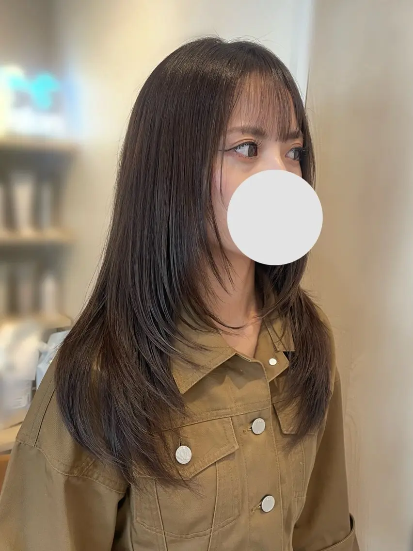 ロング 顔まわりレイヤー レイヤーカット シャギー カット 小川 泉美のヘアスタイル