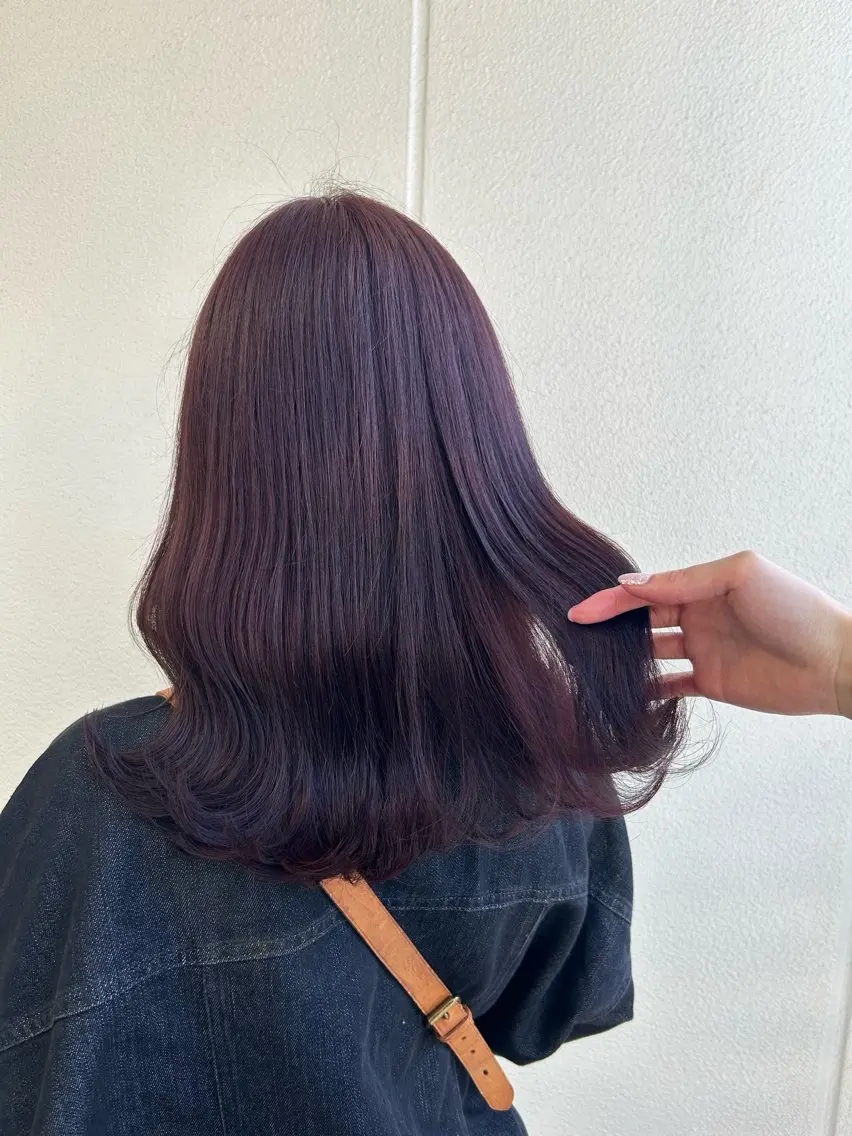 ミディアム カラー ヘアアレンジ カシス ラベンダーカラー 《暖色/韓国hair 》🇰🇷桑原ユキネのヘアスタイル