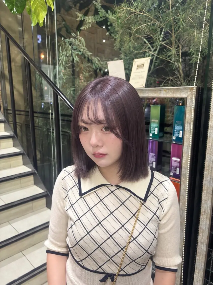 ミディアム ヘアカラー ハイトーン/透明感 カイリ💕🫧のヘアスタイル