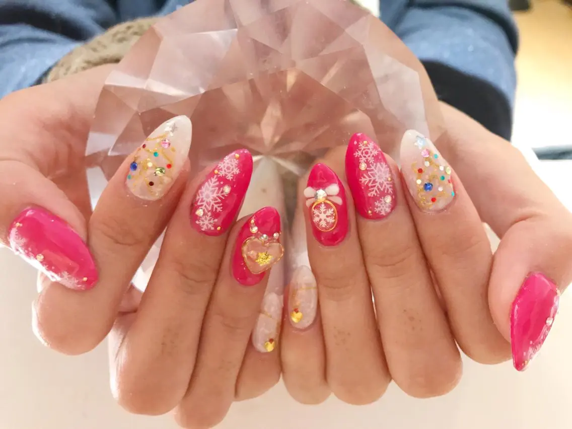 ネイル 長さ出し ジェルネイル 冬ネイル クリスマス YUN 💅のネイルデザイン