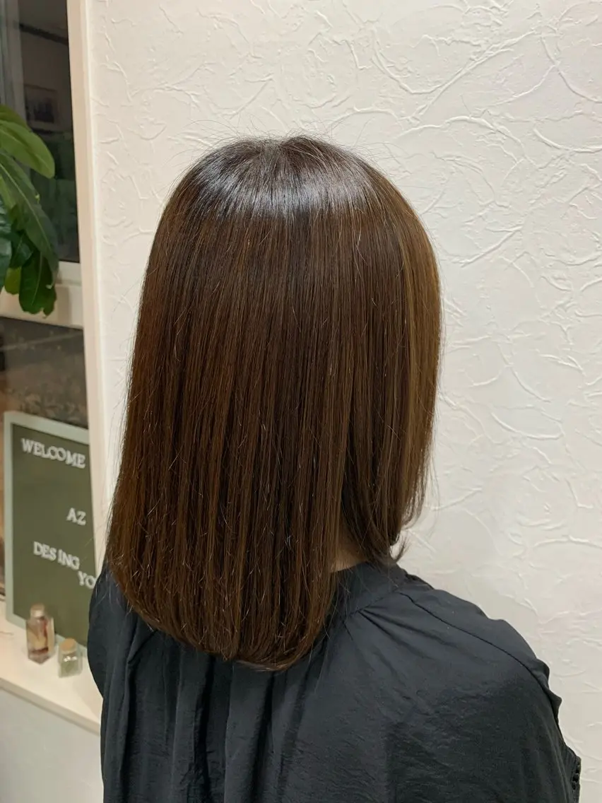 セミロング カラー Az ながいりかのヘアスタイル