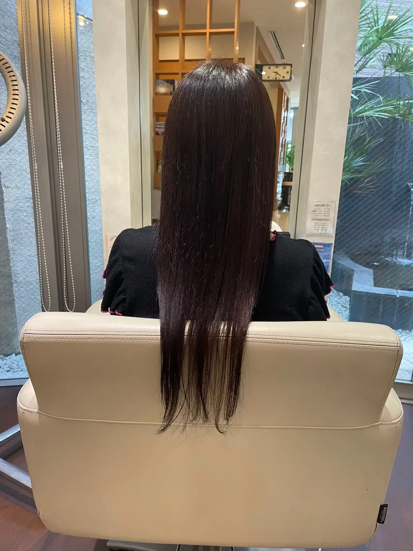 ロング カラー アッシュ ブラウンカラー 扇 空のヘアスタイル