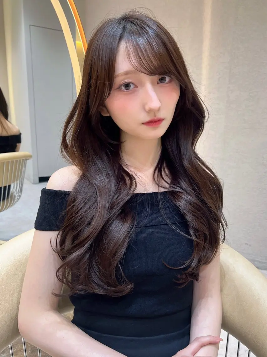 ロング カラー カット ヘアカラー トリートメント レイヤーカット/ 顔周り 五島巨幹のヘアスタイル
