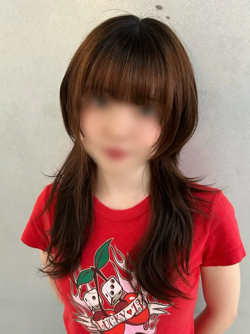 ロング 韓国風ヘア レイヤーカット カット 韓国タッセルカット レイヤーカットのヘアスタイル