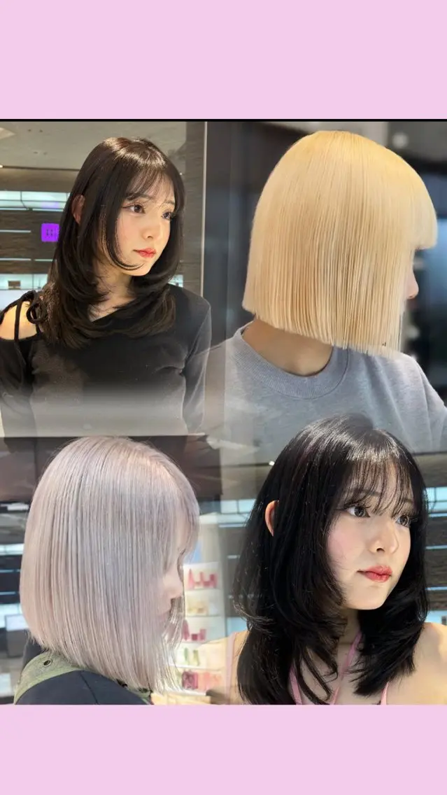 セミロング 吉祥寺Yuuka韓国 ハイトーンカラー🎀のヘアスタイル